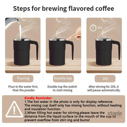 380ML Self-Stirring Electric Coffee Mug Black and White Cup - Appliances > Kitchen Appliances > Coffee Machines &