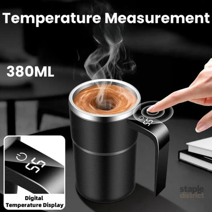 380ML Self-Stirring Electric Coffee Mug Black and White Cup - Appliances > Kitchen Appliances > Coffee Machines &