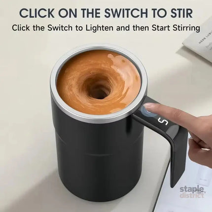 380ML Self-Stirring Electric Coffee Mug Black and White Cup - Appliances > Kitchen Appliances > Coffee Machines &