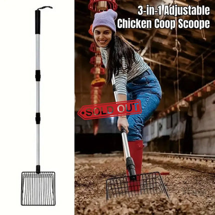 3in1 Chicken Coop Cleaning Scoop Poop Picker Tool for Waste Removal Durable Use - Commercial > Commercial Others >