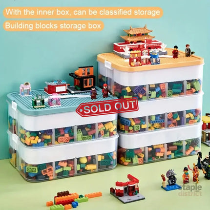 3Layer Storage Box Large Capacity Toy Organizer Building Block Storage Container - Green - Baby & Kids > Kid’s