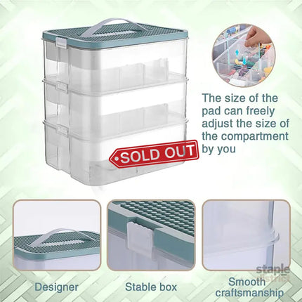 3Layer Storage Box Large Capacity Toy Organizer Building Block Storage Container - Green - Baby & Kids > Kid’s