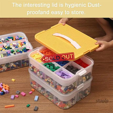 3Layer Storage Box Large Capacity Toy Organizer Building Block Storage Container - Green - Baby & Kids > Kid’s