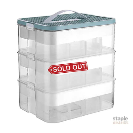 3Layer Storage Box Large Capacity Toy Organizer Building Block Storage Container - Green - Baby & Kids > Kid’s
