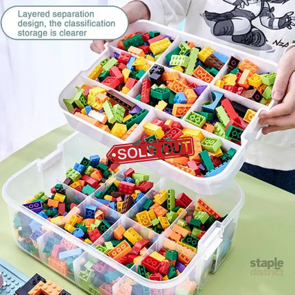 3Layer Storage Box Large Capacity Toy Organizer Building Block Storage Container - Green - Baby & Kids > Kid’s