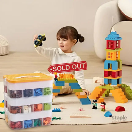 3Layer Storage Box Large Capacity Toy Organizer Building Block Storage Container - Green - Baby & Kids > Kid’s