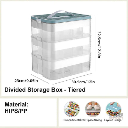 3Layer Storage Box Large Capacity Toy Organizer Building Block Storage Container - Yellow - Baby & Kids > Kid’s