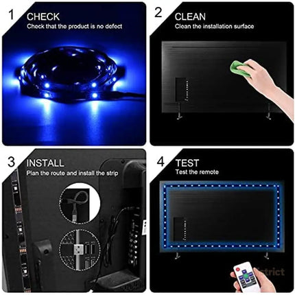 3M LED Strip Lights Rope Light for TV Gaming and Computer (Lights Strip App with Remote Control) - Appliances > TV >