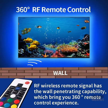 3M LED Strip Lights Rope Light for TV Gaming and Computer (Lights Strip App with Remote Control) - Appliances > TV >