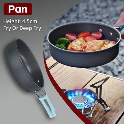 3Pcs Camping Cooking Set – Lightweight Anodised Aluminium Outdoor Cookware Kit with Heat-Resistant Handles - Outdoor