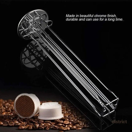 40 Capsules Rotating Coffee Pod Holder Rack for Nespresso Chrome Countertop Stand - Appliances > Kitchen Appliances >