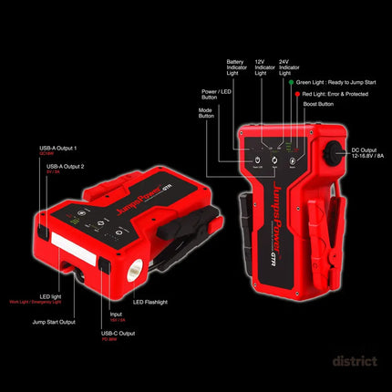 4000A Jump Starter 12V Powerbank 99900mWh 24V Pro Car Battery Charger LED GTR - Auto Accessories > 4WD & Recovery > 4WD
