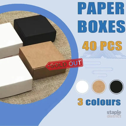 40x Paper Wedding Favour Boxes Party Favour Cookie Candy Soap Bomboniere boxes - White - Commercial > Packaging >