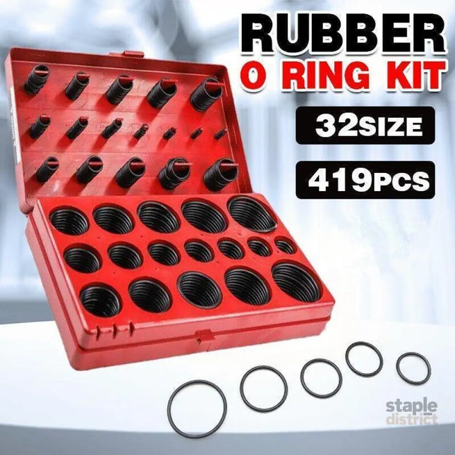 419 Pcs Rubber O Ring Kit Metric Grommet Seal Plumbing Garage O-Ring Assortment - Auto Accessories > Auto Accessories