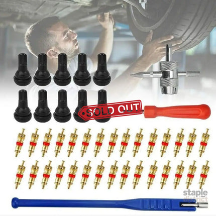 43Pcs Car Tyre Valve Tool Stem Puller Base Quick Remover Tire Repair Installer - Auto Accessories > Auto Accessories