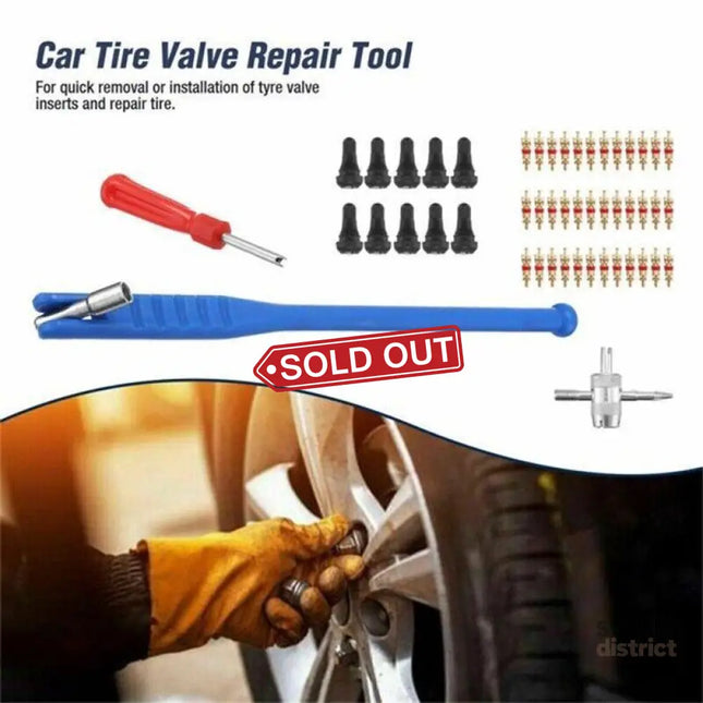43Pcs Car Tyre Valve Tool Stem Puller Base Quick Remover Tire Repair Installer - Auto Accessories > Auto Accessories