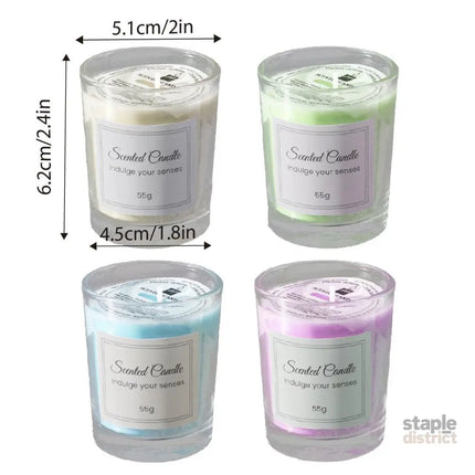 4Pcs Aroma Candles Smokeless Glass Scented Candles Gift Set for Relaxation - Appliances > Aroma Diffusers & Humidifiers
