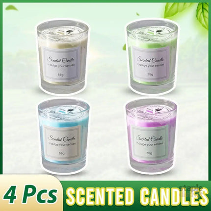 4Pcs Aroma Candles Smokeless Glass Scented Candles Gift Set for Relaxation - Appliances > Aroma Diffusers & Humidifiers