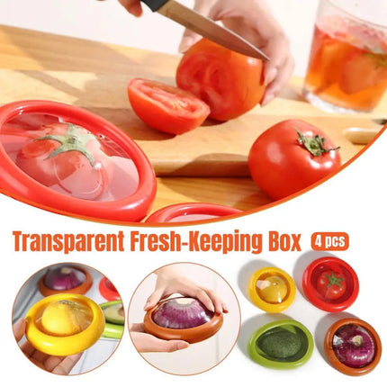4PCS Vegetable Fruit Shaped Storage Saver Food Containers for Fridge Kitchen - Commercial > Packaging > Postage