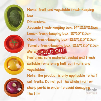 4PCS Vegetable Fruit Shaped Storage Saver Food Containers for Fridge Kitchen - Commercial > Packaging > Postage