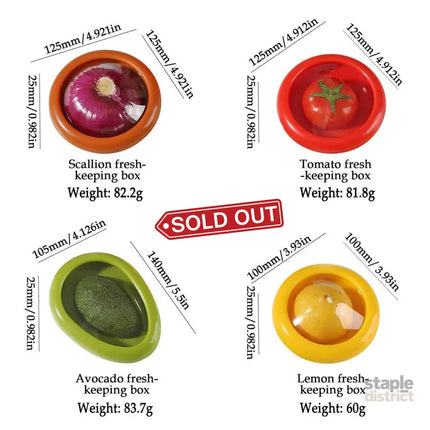 4PCS Vegetable Fruit Shaped Storage Saver Food Containers for Fridge Kitchen - Commercial > Packaging > Postage