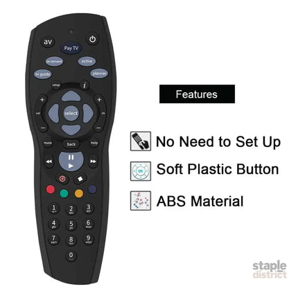 4x Tooleroo PayTV Remote Control Compatible with Foxtel MYSTAR SKY NZ - Black - Appliances > TV > TVs & Accessories