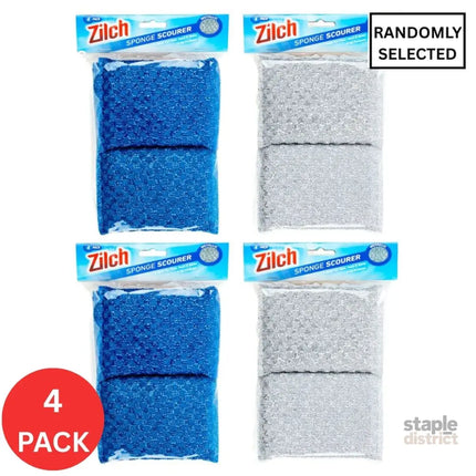 4x Zilch 13cm Scourer Metallic Wire Sponge 4pk-2050056747841884161