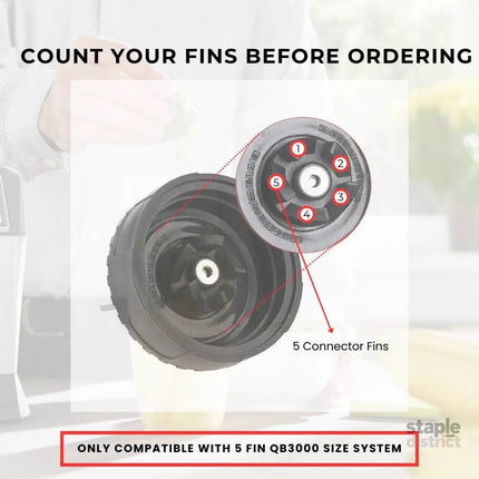5 Fin 85mm Blade Replacement Compatible with Nutri Ninja QB3000 - Not Auto IQ - Appliances > Kitchen Appliances > Food