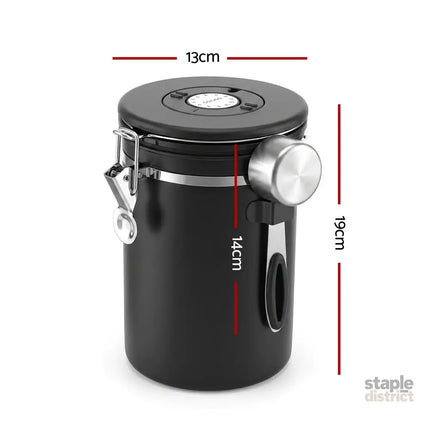 5-Star Chef 1.8L Stainless Steel Coffee Bean Storage Container Coffee Canister - Appliances > Kitchen Appliances >