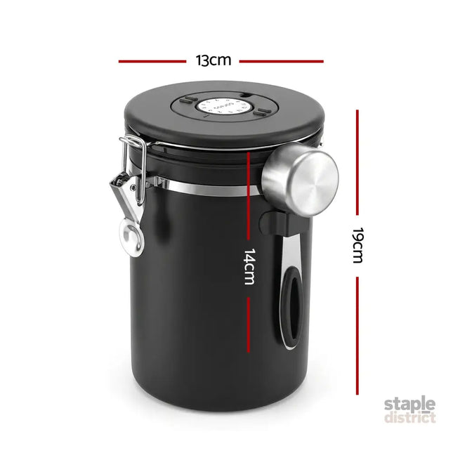 5-Star Chef 1.8L Stainless Steel Coffee Bean Storage Container Coffee Canister - Appliances > Kitchen Appliances >