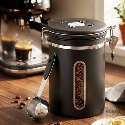 5-Star Chef 1.8L Stainless Steel Coffee Bean Storage Container Coffee Canister - Appliances > Kitchen Appliances >