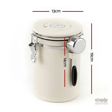 5-Star Chef 1.8L Stainless Steel Coffee Bean Storage Container Coffee Canister - Appliances > Kitchen Appliances >