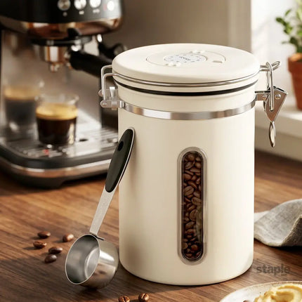 5-Star Chef 1.8L Stainless Steel Coffee Bean Storage Container Coffee Canister - Appliances > Kitchen Appliances >