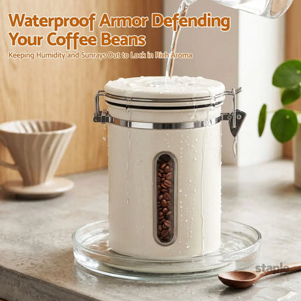 5-Star Chef 1.8L Stainless Steel Coffee Bean Storage Container Coffee Canister - Appliances > Kitchen Appliances >