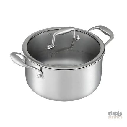 5-Star Chef 4.5L 24cm Stainless Steel Dutch Oven Pot with Lid and Stay-Cool Handle - Appliances > Kitchen Appliances >