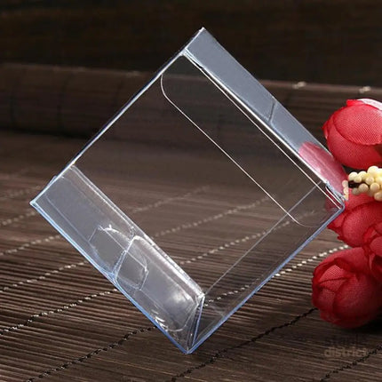 50 Pack of 12cm Square Cube Box - Large Bomboniere Exhibition Gift Product Showcase Clear Plastic Shop Display Storage
