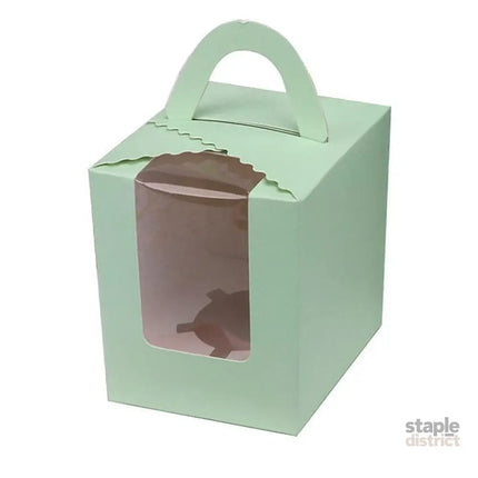 50 Pack Premium Cupcake Boxes with Window Thickened Cardboard Muffin Holders - Blue - Commercial > Packaging > Postage