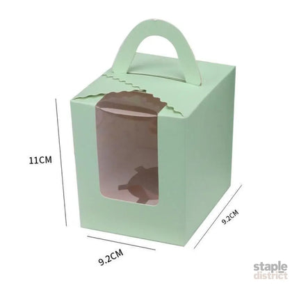 50 Pack Premium Cupcake Boxes with Window Thickened Cardboard Muffin Holders - Green - Commercial > Packaging > Postage