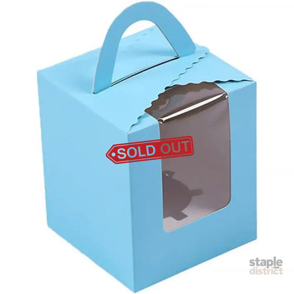 50 Pack Premium Cupcake Boxes with Window Thickened Cardboard Muffin Holders - Red - Commercial > Packaging > Postage