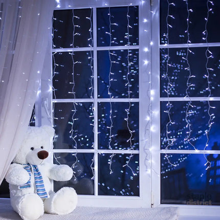 500 LED Curtain Fairy String Lights Cool White-2018816772995682310