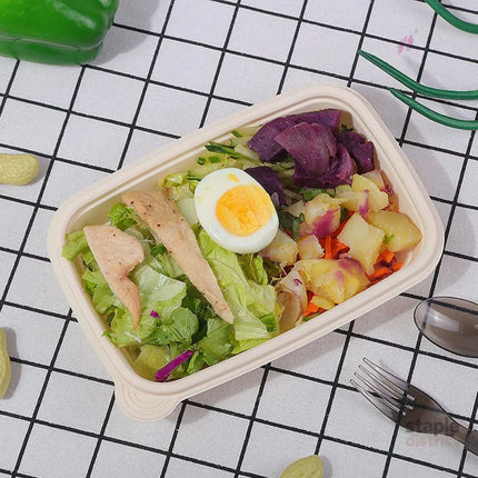 50pcs Eco Friendly Corn Starch Lunch Box Degradable Takeout Bento Container - 750ml - Commercial > Packaging > Postage