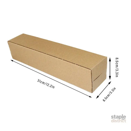 50pcs Long Strip Carton Flat Square Durable Shipping Boxes for Packaging Storage - 6.5cm x 6.5cm x 28cm - Commercial >