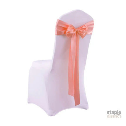 50x Satin Chair Sashes Cloth Cover Wedding Coral-2018816776296599553
