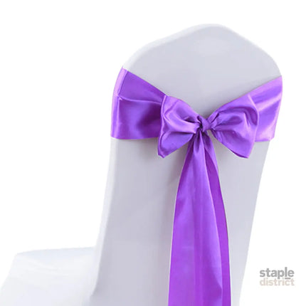 50x Satin Chair Sashes Cloth Cover Wedding Lavender-2018816776787333125
