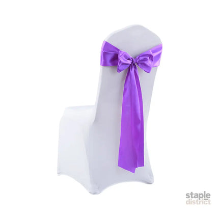 50x Satin Chair Sashes Cloth Cover Wedding Lavender-2018816776787333121