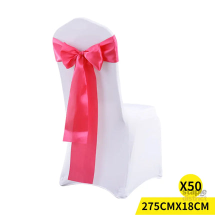 50x Satin Chair Sashes Cloth Cover Wedding Mauve-2018816776950910976