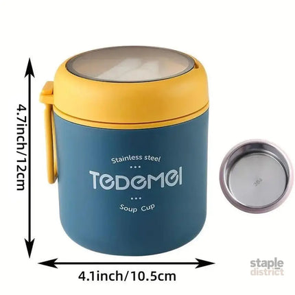 530ml Stainless Steel Insulated Lunch Box Portable Food Storage Mug Soup Meals - Green - Home & Garden > Kitchenware >