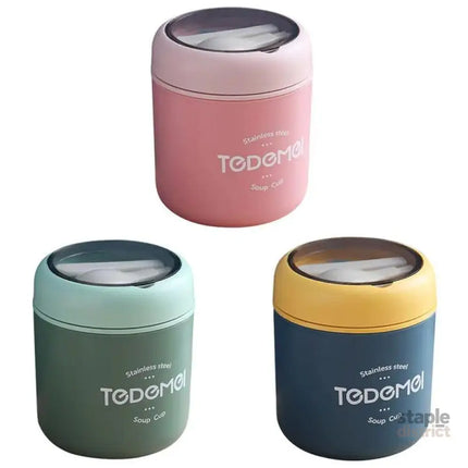 530ml Stainless Steel Insulated Lunch Box Portable Food Storage Mug Soup Meals - Pink - Home & Garden > Kitchenware >
