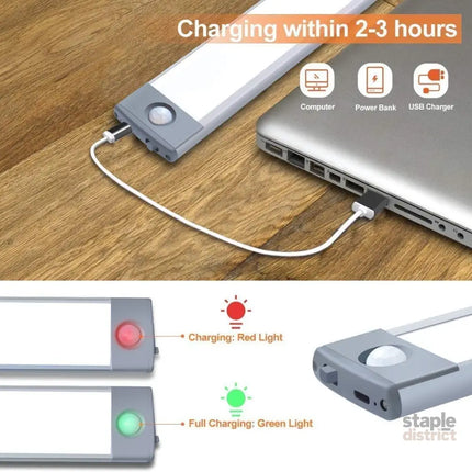 54 LED Rechargeable Under Cabinet Night Lighting for Kitchen and Bedroom (Sliver and White Light) - Home & Garden >