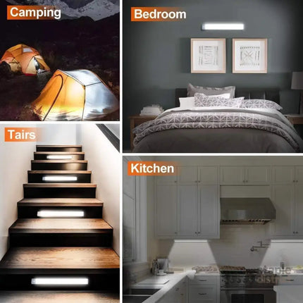 54 LED Rechargeable Under Cabinet Night Lighting for Kitchen and Bedroom (Sliver and White Light) - Home & Garden >
